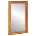 Miroir de salle de bain 50x70x3 cm en bois massif d'acacia