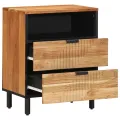 Table de chevet  50x33x62 cm en Bois d'Acacia Massif