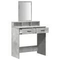 Table de maquillage  avec tiroirs Gris béton 79x41x140 cm