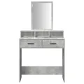 Table de maquillage  avec tiroirs Gris béton 79x41x140 cm