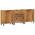 Buffets en bois massif d'acacia 3 pièces, 60x33x75 cm