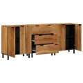 Buffets en bois massif d'acacia 3 pièces, 60x33x75 cm