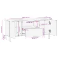 Meuble TV  105x33,5x46 cm en bois massif d'acacia