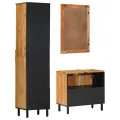 Ensemble de meubles de salle de bain 3 pièces en bois d'acacia naturel