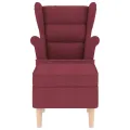 Fauteuil avec repose-pied Rouge bordeaux Tissu
