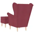 Fauteuil avec repose-pied Rouge bordeaux Tissu
