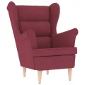 Fauteuil avec repose-pied Rouge bordeaux Tissu