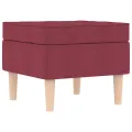 Fauteuil avec repose-pied Rouge bordeaux Tissu