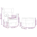 Fauteuil avec repose-pied Rouge bordeaux Tissu