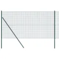 Clôture en fil soudé avec 13 poteaux Vert 1x25 m Acier