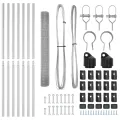 Set de poteaux de clôture Set de 2 Acier galvanisé 10 x 1 m