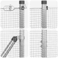 Set de poteaux de clôture Set de 2 Acier galvanisé 10 x 1 m