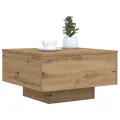 Table basse  avec lumières LED Chêne artisanal 55x55x31 cm