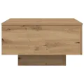 Table basse  avec lumières LED Chêne artisanal 55x55x31 cm