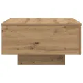 Table basse  avec lumières LED Chêne artisanal 55x55x31 cm