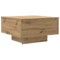 Table basse  avec lumières LED Chêne artisanal 55x55x31 cm