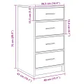 Buffet Chêne Noir 40x41x75 cm Bois d'ingénierie