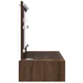 Table de maquillage murale avec lumières LED Chêne Brun