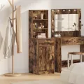 Highboard en chêne fumé, 40x41x135 cm, en bois d'ingénierie