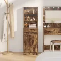 Highboard en chêne fumé, 40x41x135 cm, en bois d'ingénierie