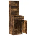 Highboard en chêne fumé, 40x41x135 cm, en bois d'ingénierie