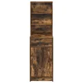 Highboard en chêne fumé, 40x41x135 cm, en bois d'ingénierie