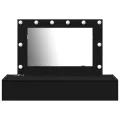 Table de maquillage murale avec lumières LED en chêne noir