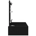 Table de maquillage murale avec lumières LED en chêne noir