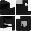 Table de maquillage murale avec lumières LED en chêne noir