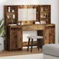Ensemble de coiffeuse 3 pièces  en bois vieilli