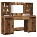 Ensemble de coiffeuse 3 pièces  en bois vieilli