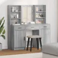 Ensemble de meuble de coiffeuse 3 pièces  - Bois d'ingénierie gris Sonoma
