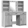Ensemble de meuble de coiffeuse 3 pièces  - Bois d'ingénierie gris Sonoma
