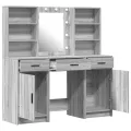 Ensemble de meuble de coiffeuse 3 pièces  - Bois d'ingénierie gris Sonoma