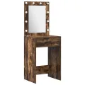 Ensemble de coiffeuse 2 pièces avec LED en chêne fumé en bois d'ingénierie