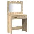 Ensemble de table de maquillage 3 pièces  en bois d'ingénierie chêne Sonoma