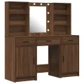 Ensemble de coiffeuse 3 pièces en bois vieux et en bois d'ingénierie