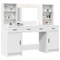 Ensemble de coiffeuse 3 pièces  en bois d'ingénierie blanc
