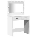 Ensemble de coiffeuse 3 pièces  en bois d'ingénierie blanc