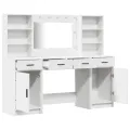 Ensemble de coiffeuse 3 pièces  en bois d'ingénierie blanc