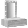 Table de Maquillage Mural avec Lumières LED Gris Sonoma