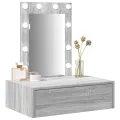 Table de Maquillage Mural avec Lumières LED Gris Sonoma