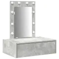 Table de Maquillage Murale avec Lumières LED Gris Béton