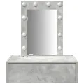 Table de Maquillage Murale avec Lumières LED Gris Béton