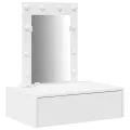 Table de Maquillage Murale avec Lumières LED - Blanc