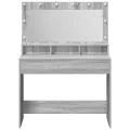Coiffeuse  avec des lumières LED, gris Sonoma, 100x41x135 cm