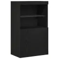 Buffet  avec lumières LED Chêne Noir 60x37x100 cm