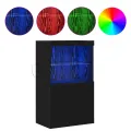 Buffet  avec lumières LED Chêne Noir 60x37x100 cm