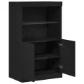 Buffet  avec lumières LED Chêne Noir 60x37x100 cm