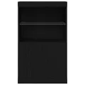 Buffet  avec lumières LED Chêne Noir 60x37x100 cm